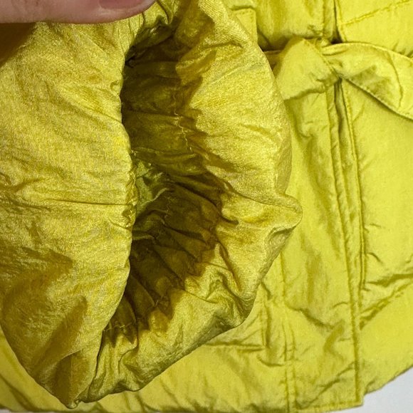 OOF WEAR Puffer Jacket 9108 In Nylon Crispy with Waist Belt Size 2 Citron Yellow - Picture 9 of 16